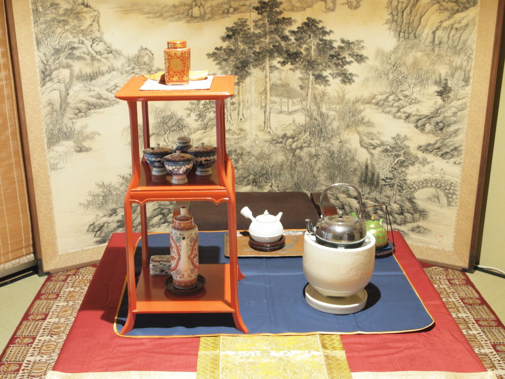 赤絵花鳥柄 煎茶器 5客 中国茶日本茶煎茶器揃建水涼炉古玩 広かっ 売買  